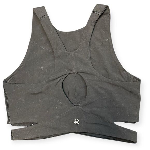 ATHLETA Women’s Black Conscious Cut Out Crop Tank Top Size Medium Style #979797 - Picture 3 of 6